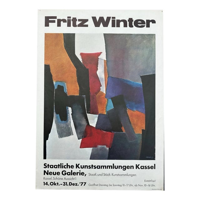 Neue Galerie Kassel Exhibition Poster from Fritz Winter, 1977 For Sale