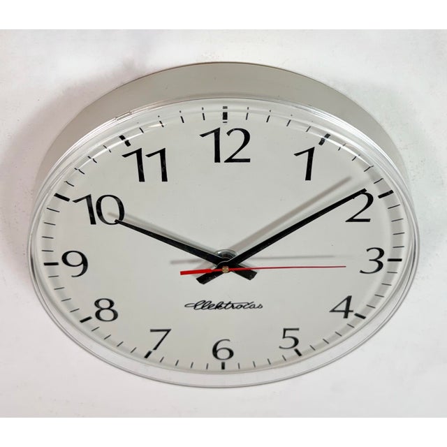 Vintage Office Wall Clock from Elektročas, 1990s For Sale - Image 4 of 16