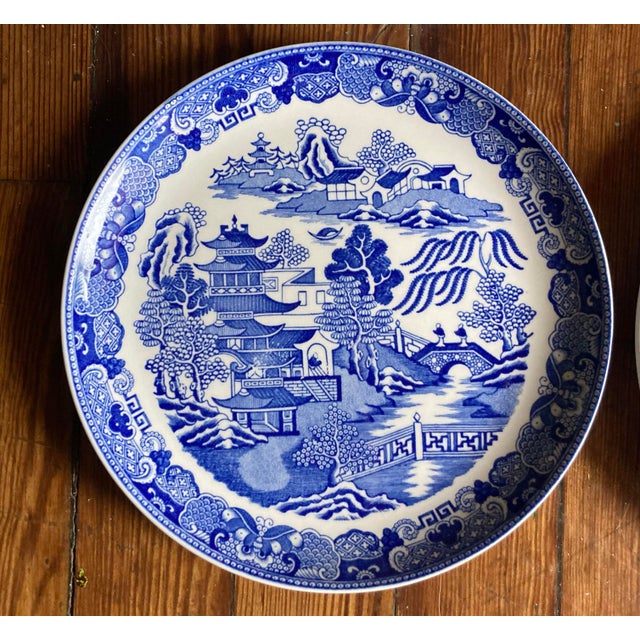 Spode Blue Room Collection Plates in the Willow Pattern Series - Set of Four For Sale In West Palm - Image 6 of 6