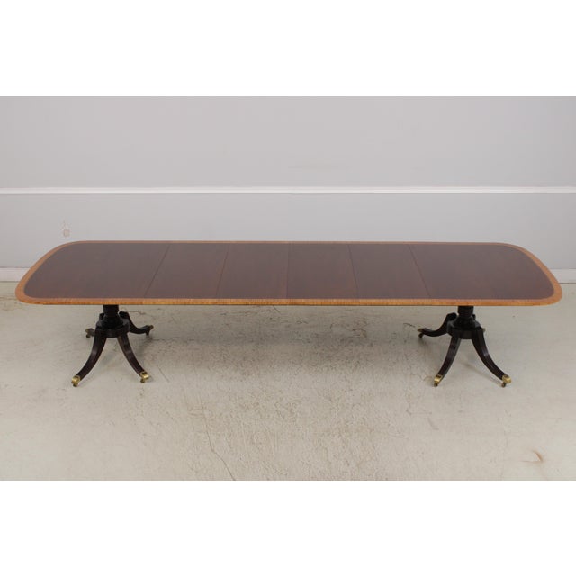 Brown Baker Collectors Edition Banded Mahogany Dining Table For Sale - Image 8 of 16