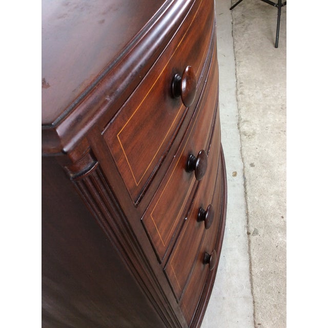 Mid-Atlantic Chippendale Inlaid Mahogany Bow Front Chest of Drawers For Sale - Image 17 of 17
