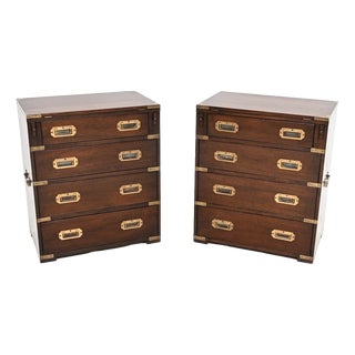 Antique Military Campaign Bachelor Chests of Drawers, 1930s, Set of 2 For Sale