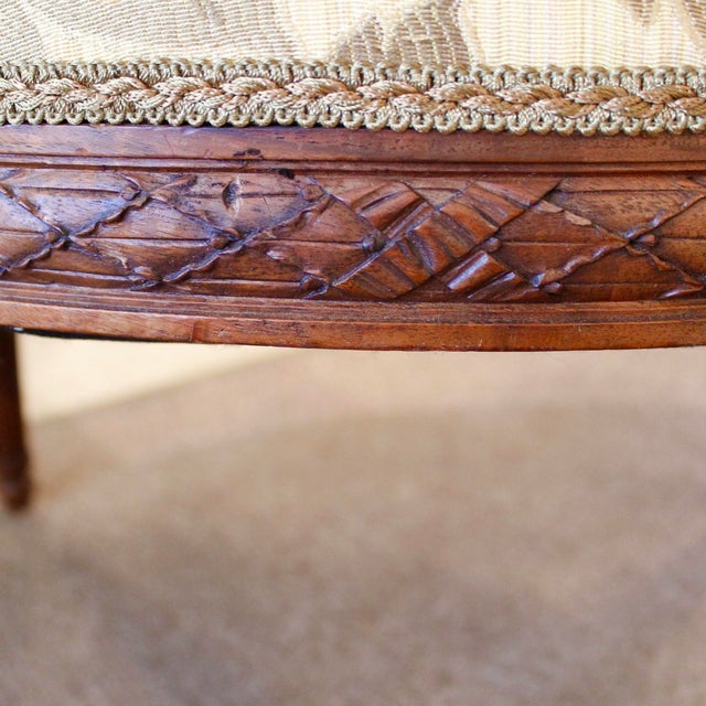 Finely Carved Louis XVI Style Armchairs - A Pair For Sale - Image 9 of 11