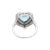925 Silver Heart Shaped Blue Topaz and Sapphire Halo Promise Ring for Girlfriend Size 6.5 For Sale - Image 4 of 5