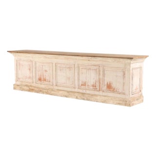 A French Partially Painted Oak Store Counter, C. 1890. For Sale