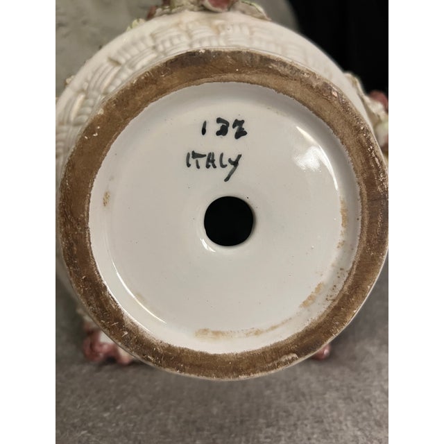 Italian 1970s Handcrafted Italian Capodimonte Style Porcelain Grape Harvest Sculpture For Sale - Image 3 of 7