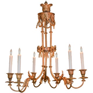19th Century French Gilt Bronze Chandelier For Sale