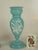 Mid 19th Century Mid 19th Century Vases Victorian Mantel 3-Pc. Set Bristol Glass Blue Opalescent Hand-Painted Floral Enamel For Sale - Image 5 of 12