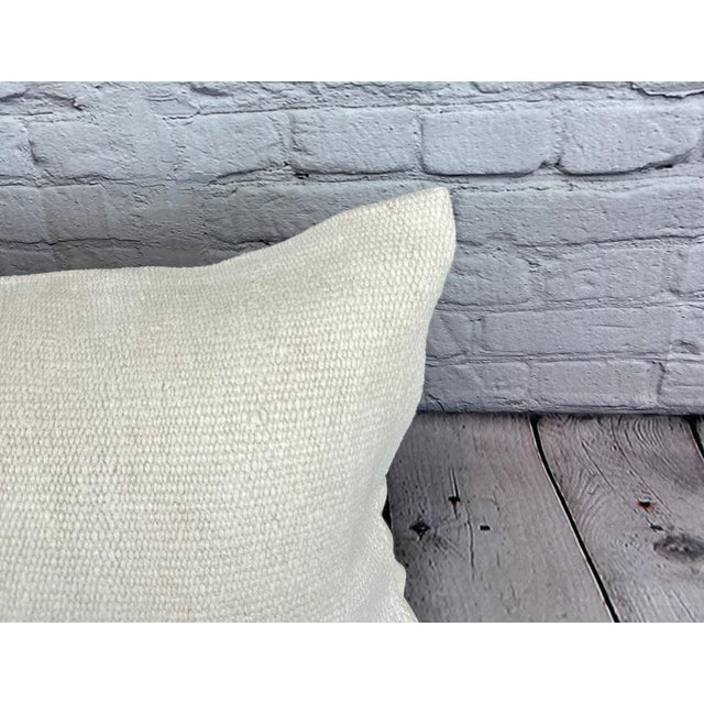 Turkish 16 x 24 Hemp Pillow Turkish Cushion Natural White Pillow Cushion Cover For Sale - Image 3 of 4
