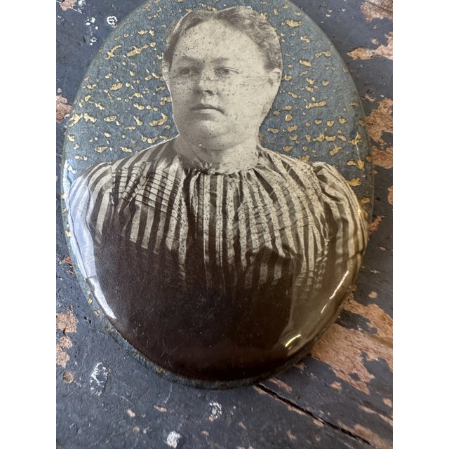 Antique Two-Sided Encased Portrait + Mirror, Circa Late 19th-Early 20th Century For Sale In New York - Image 6 of 7