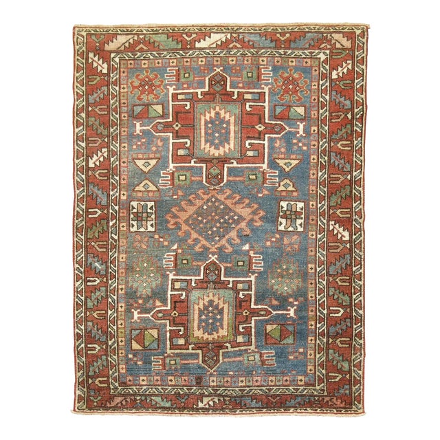 Antique Zabihi Collection Persian Heriz Rug - 3'4" x 4'2" For Sale