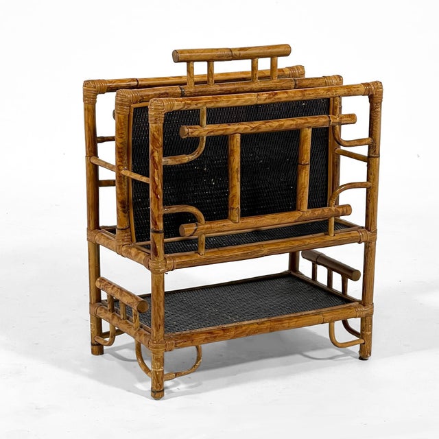 Rattan and Cane Magazine Stand For Sale In Chicago - Image 6 of 10