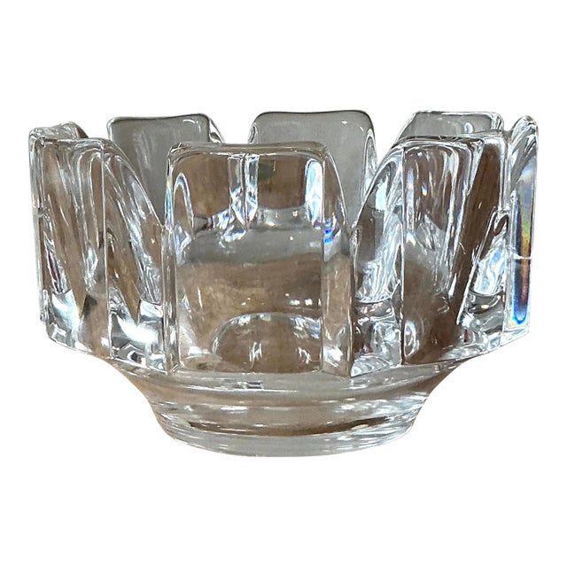 Vintage Boho Orrefors “Corona” Crystal Bowl For Sale