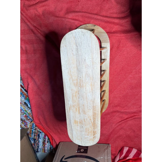 Brown Vintage Arthur Umanoff Style Wooden Magazine Rack For Sale - Image 8 of 10