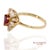 Red 18k(750) Yellow Gold Natural Diamond Ballerina Ruby Ring, Size 6.5 For Sale - Image 8 of 14
