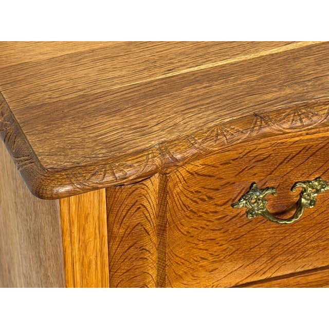 Danish Rococo Oak Chest of Drawers with Cabriole Legs, 1950s For Sale - Image 11 of 13