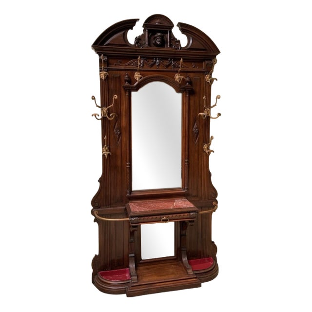 Antique Neo-Renaissance Wardrobe in Walnut, 1880 For Sale