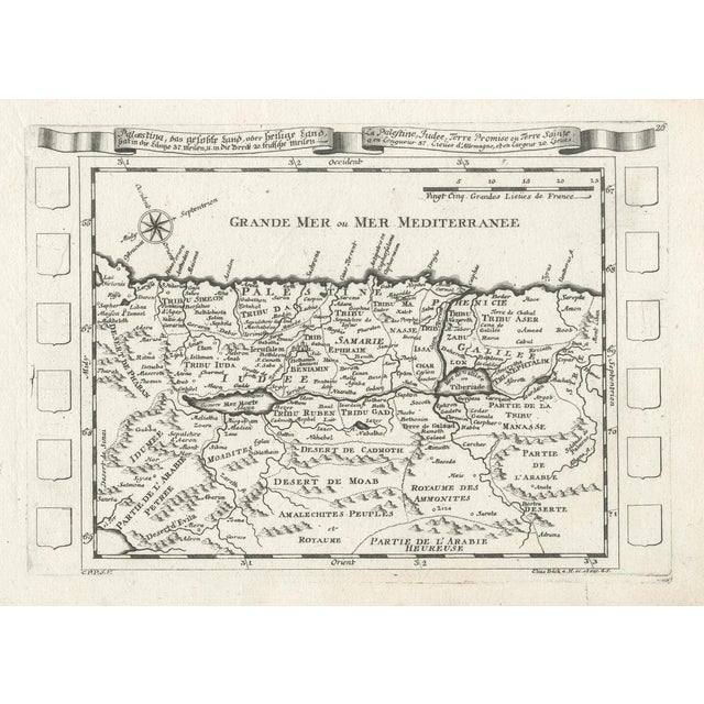 Antique Map of Palestine and Jerusalem by Elias Baeck, 1700s For Sale - Image 3 of 11