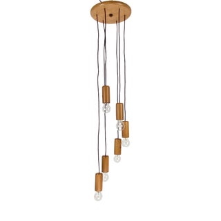 Wooden Cascade Pendant Lamp from Temde Leuchten, Switzerland, 1970s For Sale