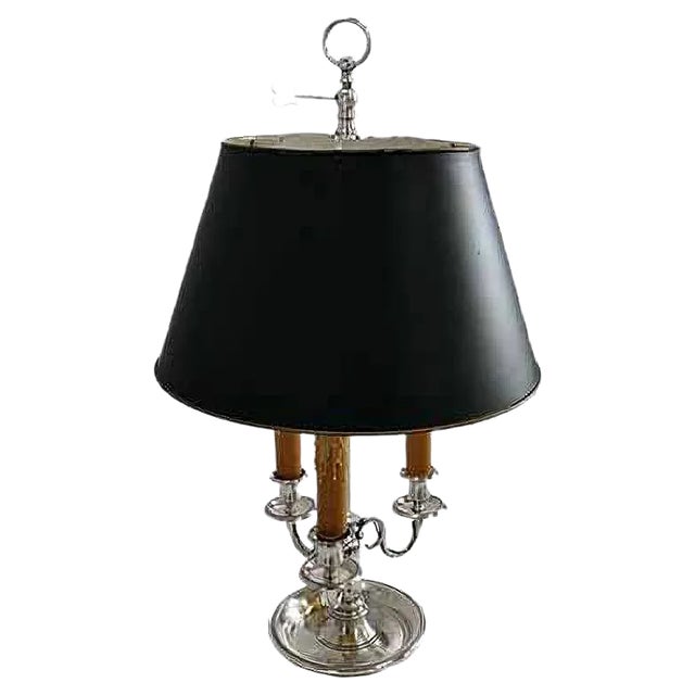 Louis XVI Silver-Plated Lamp For Sale