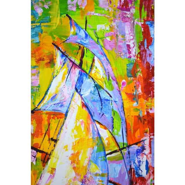Sailboat 15.Modern Original Hand Painting. For Sale - Image 4 of 9