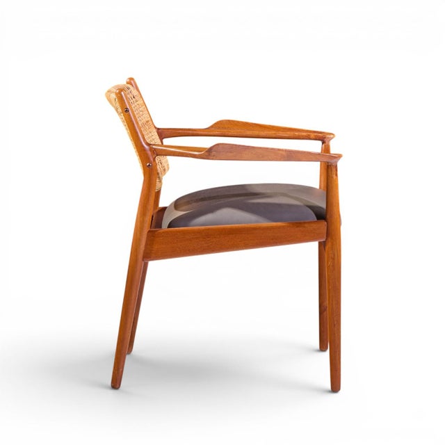 Arne Vodder for Sibast Model 51 Mid Century Danish Teak and Cane Dining Chairs - Set of 6 For Sale - Image 13 of 17