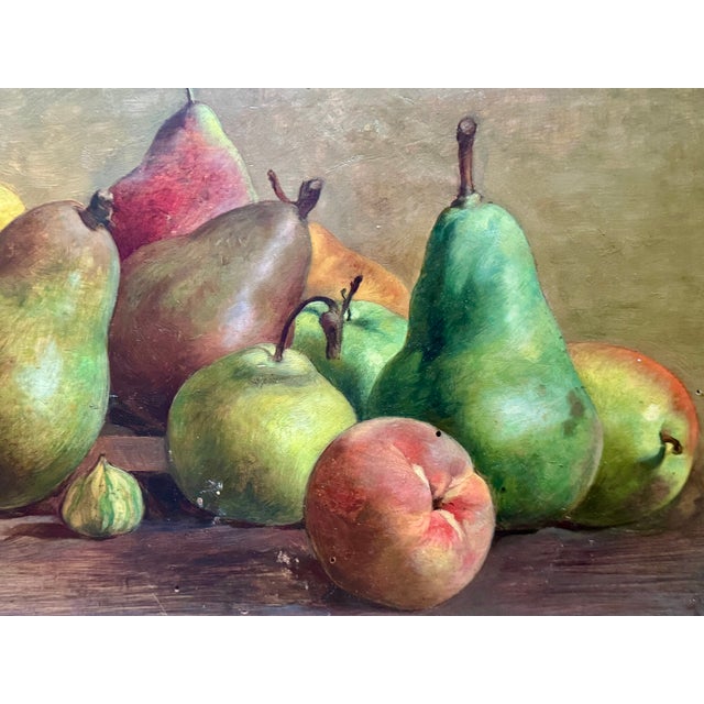 Still Life with Pears, Late 19th Century, Oil Painting For Sale - Image 8 of 12