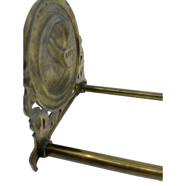 Antique Expandable Art Nouveau Gold Cast Iron Book End For Sale - Image 11 of 12