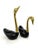 Metal 1960s Mid-Century Rosenthal Netter Brass and Black Swan Sculptures, a Pair For Sale - Image 7 of 12
