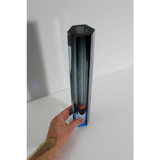 1990s Faceted Murano Sommerso Glass Vase, Italy, 1990s For Sale - Image 5 of 10