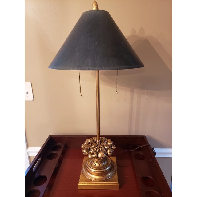 Late 20th Century Gilt Bouquet Basket Lamp For Sale - Image 11 of 11