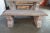 Vintage Italian Granite Carved Stone Outdoor Picnic Dining Table & Benches 50" For Sale - Image 6 of 12