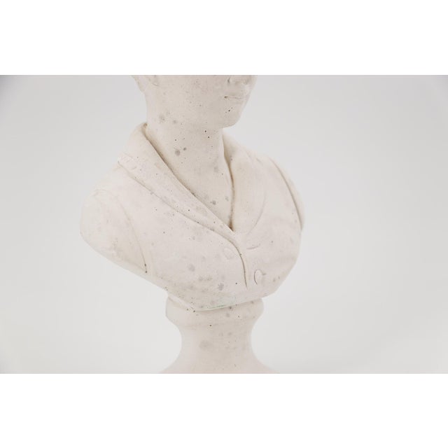 1950s Small Bust of Young Boy, Plaster, French For Sale - Image 4 of 12
