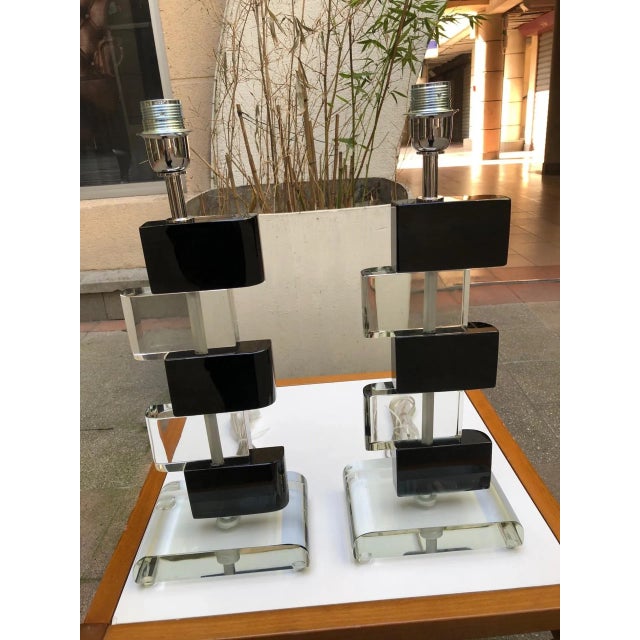 Black Murano Glass Table Lamps by Alberto Donà, 1980s, Set of 3 For Sale - Image 8 of 8