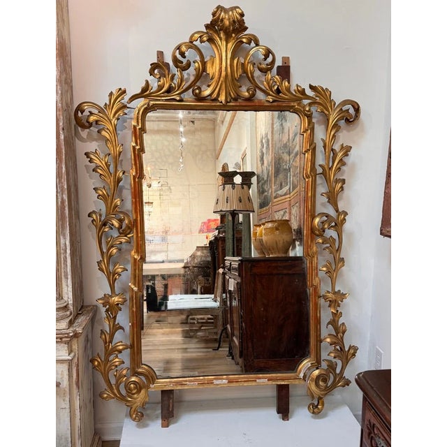 Large, Fine 18th C. Carved Gilt Italian Baroque Mirror For Sale - Image 4 of 8