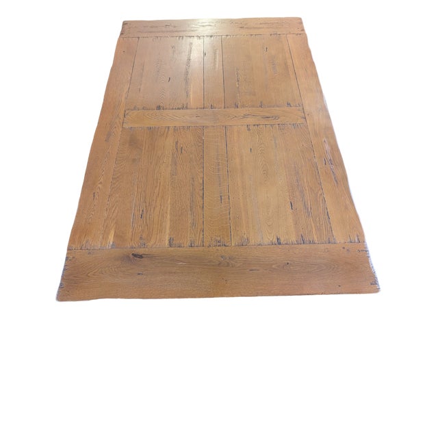 Crate & Barrel French Provincial Solid Oak Dining Table For Sale - Image 4 of 7