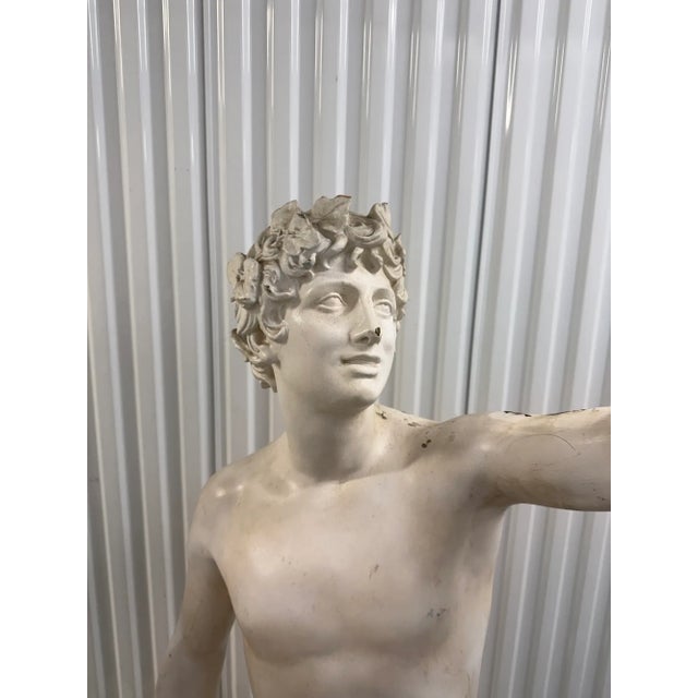 Traditional Pair of Monumental Classical Bacchus Figures in Fiberglass Sculptures For Sale - Image 3 of 17