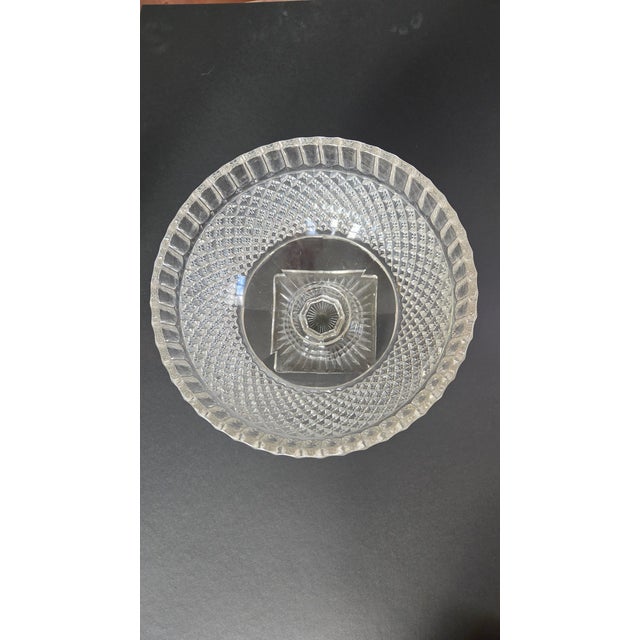 Westmorland Mid-20th Century Westmoreland Waterford Clear Glass Pedestal Centerpiece Bowl For Sale - Image 4 of 12