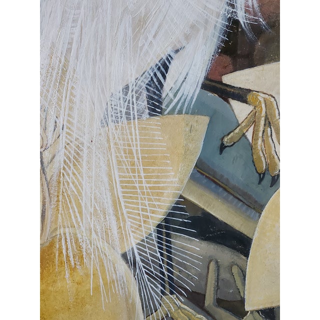 1940s Original Gouache Painting Egret Birds by James McCracken Signature Bamboo Framed Wall Art For Sale - Image 4 of 12