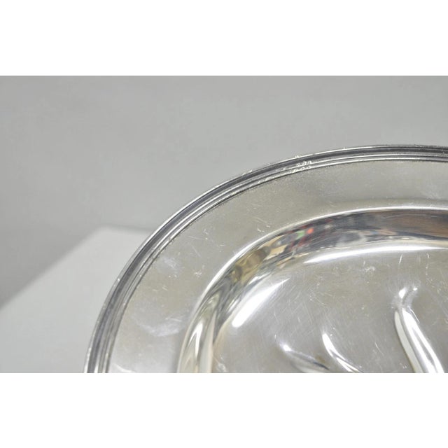 Vintage Crescent Regency Style Silver Plated Oval Cutlery Serving Platter Tray For Sale - Image 9 of 12