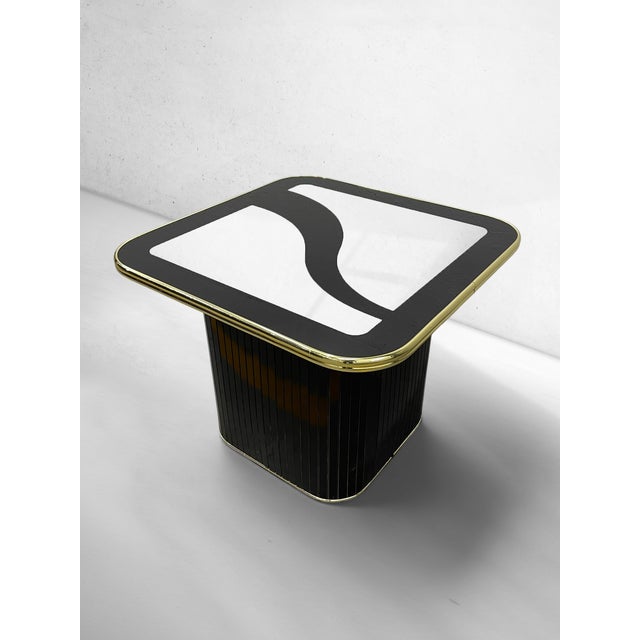 Vintage 1994 Postmodern Art Deco Revival Side Table For Sale - Image 4 of 6