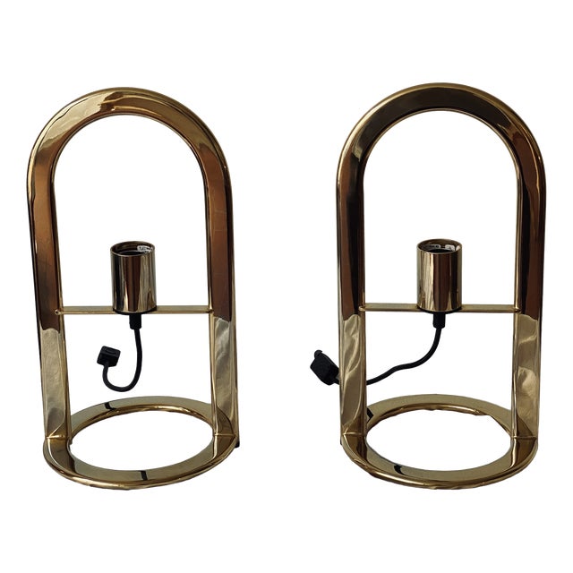 Golden Arco 40 Table Lamp from VD, Germany, Set of 2 For Sale