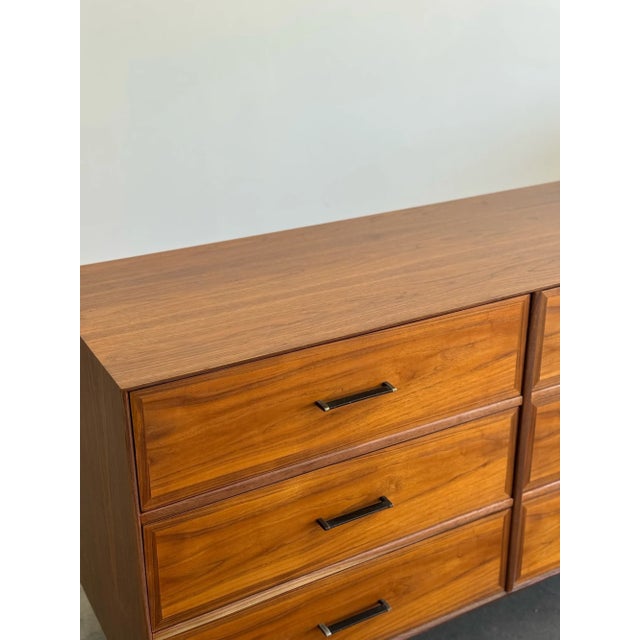 1960s Mid Century Walnut Lowboy Dresser by Ramseur For Sale - Image 4 of 12