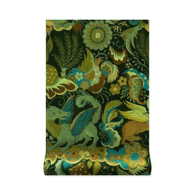 House of Hackney House of Hackney Phantasia Wallpaper - Emerald Green For Sale - Image 4 of 4