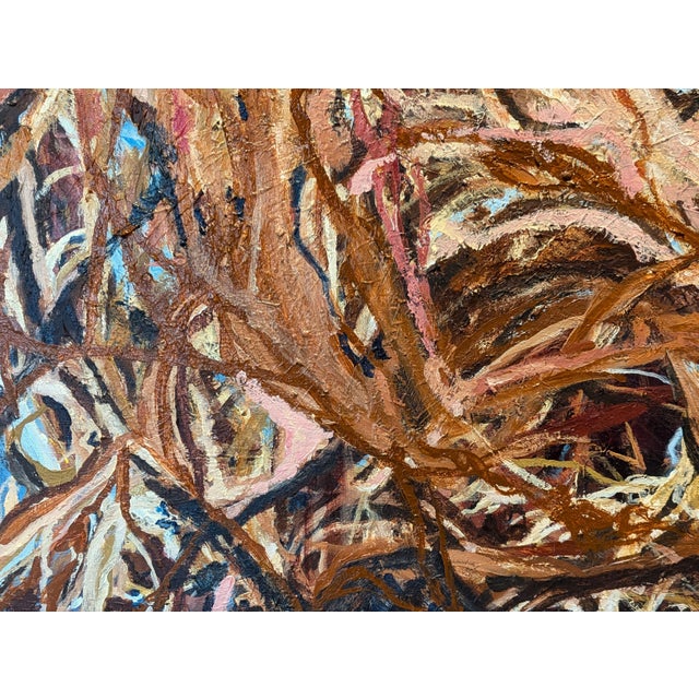 Brown Kristi Haines Herman “Silent Lament” Contemporary Gestural Blue, Brown, & Tan Abstract Painting, 2025 For Sale - Image 8 of 11