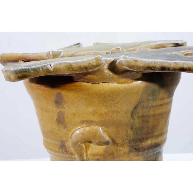 John Glick Modernist Stoneware Glazed Ceramic Rare Yellow Vase Signed For Sale - Image 11 of 11