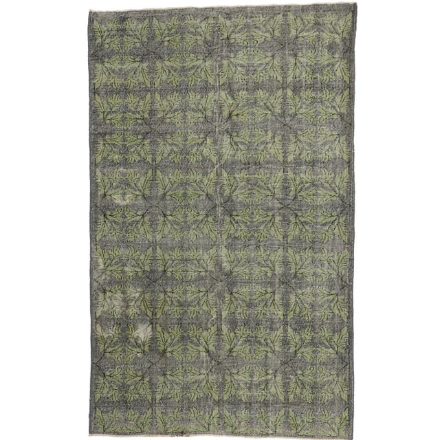 Zeki Muren Vintage Green Turkish Sivas Rug - 06'00 X 09'07 For Sale In Dallas - Image 6 of 6