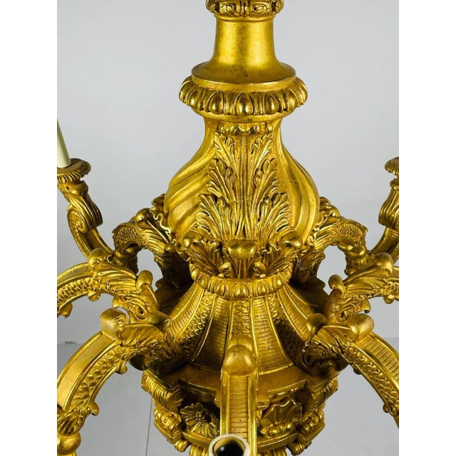 Gold 2000s George I Style Carved Giltwood Chandelier by Vaughan Design For Sale - Image 8 of 13