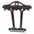 Edwardian era English pool cue stand is made from bent beechwood with cast iron turnstiles that rotate horizontally and...
