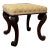Antique 19th Century English Regency Square Mahogany Stool With Foliate Carved Scroll Legs For Sale
